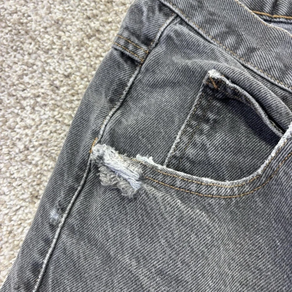 Marithe Francois Girbaud Jeans Mens 32x32 Gray Charcoal Wash Straight Distressed